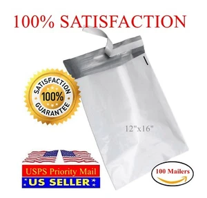 100 12x16 Poly Mailers Shipping Self Sealing Plastic Envelope Bag-ST ShipMailers - Picture 1 of 7