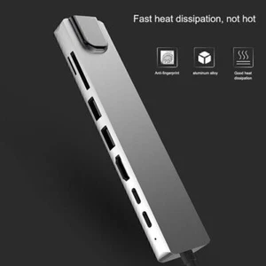 High Speed 8in1 Multiport USB-C Adapter 4K HDMI PD Charging Dual USB 3.0 Dock - Photo 1/11