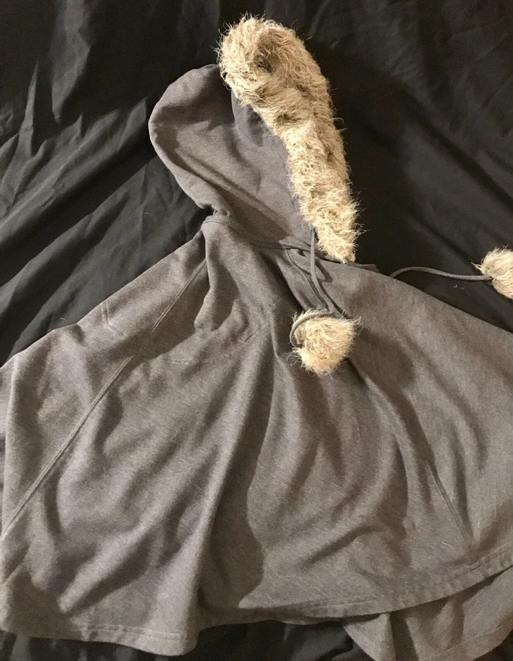 Mujer Rue 21 Gris Capa Capucha Con Piel Sintética Talla M Foto 1 de 3