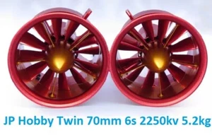 JP Hobby Full Metal Twin 70mm 12 Blade EDF Fan Unit 4S 6S For RC Jets F-14 SU-35 - Picture 1 of 9
