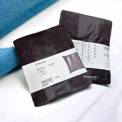 Funda Cojín IKEA PIPRANKA, Gris, Suave, Rayas Lujo 20×20" (JUEGO DE 2) Foto 1 de 4