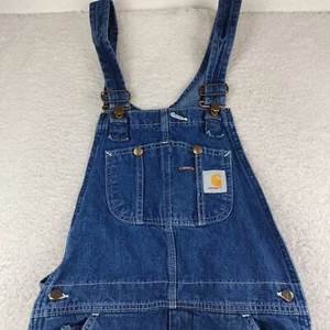 Carhartt Bib Overalls 34x30 Blue Carpenter Denim Workwear Farmer Ranch - Picture 1 of 7
