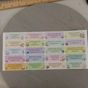 1 Sheet of 20 Bible Scripture Verse Stickers GIFT Envelope AUS Free Postage - Picture 1 of 6