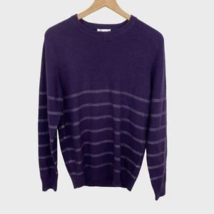 Peter Millar Purple Stripe Crew Neck Sweater Size Medium - Picture 1 of 4