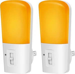 LOHAS Amber Dimmable Plug in Yellow Night Light with Dusk to Dawn Sensor for Kid - Picture 1 of 12