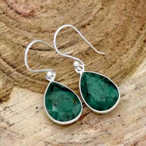 Awesome Green Emerald Gemstone 925 Sterling Silver Handmade Earring TG-55 - Picture 1 of 6