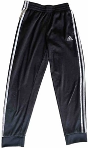 Girls Adidas Black/Grey Metallic White Striped Trackpant Size M 10-12 - Picture 1 of 6