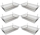Wire Baskets for Grid Wall and Slat Wall - Wire Basket 24" L x 12" D x 4" H -6PK