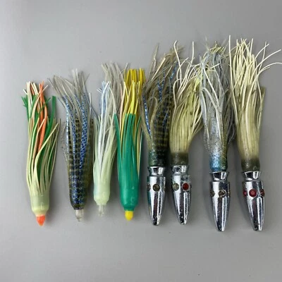 Винтажные приманки для троллинга Wahoo Jet Head 3,4 унции рыболовный тунец марлин лот из 4 - Изображение 1 из 4