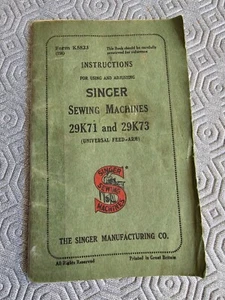 Singer 29K71 & 29K73 Free-Arm Leather Patcher Instruction - Picture 1 of 13