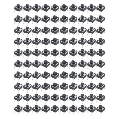 100pcs 6x6x5mm 4pin Tactile Push Button Switch Momentary Tact DIP Through-Hole - Image 1 of 4