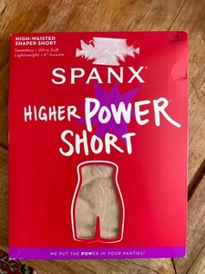 NWT! SPANX Sz 1X Higher Power High-Waisted Mid-Thigh Shaping Shorts Nude - Picture 1 of 3