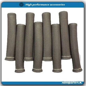New GRAY 8PCS 1200° SPARK PLUG WIRE BOOTS HEAT SHIELD PROTECTOR SLEEVE SBC BBC - Picture 1 of 6