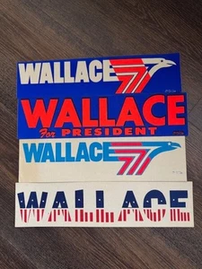 Juego de 4 pegatinas de parachoques vintage de 1968 y 1972 de George Wallace para presidente - Imagen 1 de 1