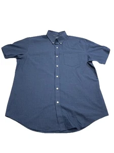 VanHeusen blau gestreiftes kurzärmliges Herrenhemd klassische Passform L 16-16 1/2 - Bild 1 von 7