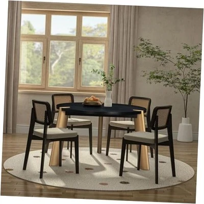  Tribase Modern Design, Round Dinner Table for 47 Inch Burnt Black Dining Table - Image 1 of 4