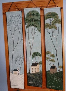 3 Warren Kimble Folk Art Seasons Hanging Tapestries Cottagecore Wall Decor - Picture 1 of 9