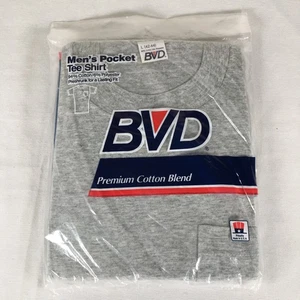 Vintage 1988 BVD Premium Baumwollmischung Herren Tasche T-Shirt hellgrau Größe L - Bild 1 von 5