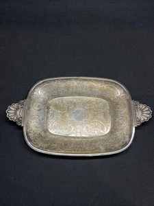 Vassoio vintage con manico piatto argento inciso Barker Ellis MADE IN ENGLAND - Foto 1 di 12