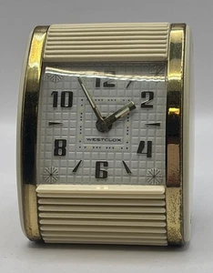 Sveglia da viaggio vintage art deco Westclox lancette luminose buone condizioni funzionante - Foto 1 di 8