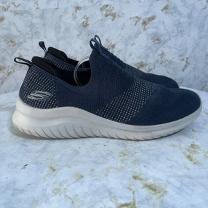 Zapatos Skechers Ultra Flex para Hombres Talla 10.5 Azul Gris Sin Cordones Cómodos Tenis para Caminar - Imagen 1 de 14