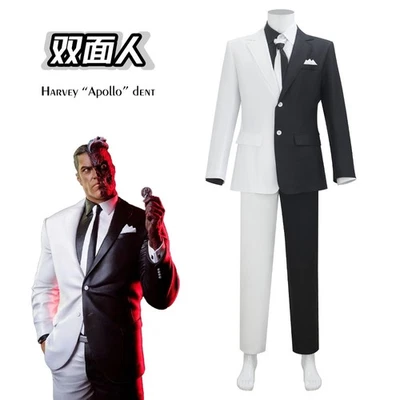 Cosplay Caballeros de Gotham Disfraz de Dos Caras Harvey Apollo Abolladura Superhéroe Chaqueta Traje Foto 1 de 4