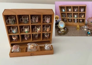 1:6 miniature dollhouse wood cupboard resin cups jug mini doll furniture - Picture 1 of 12