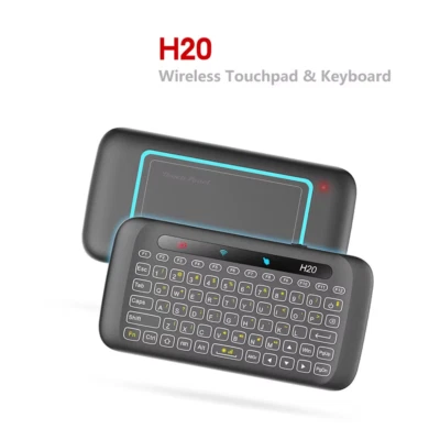 H20 Mini Kabellose Tastatur Hintergrundbeleuchtung Touchpad Air Mouse IR Anlehn Fernbedienung - Bild 1 von 4