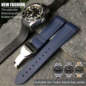 Correa de pulsera de silicona de goma para reloj compatible con Tudor Black Bay GMT 1958 - Imagen 1 de 27