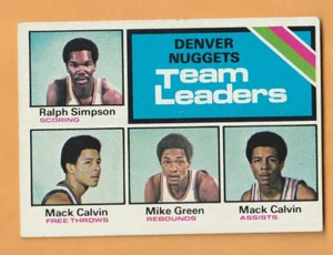 Mack Calvin Ralph Simpson Mike Green 1975-76 Topps #278 Denver Nuggets 10I - Imagen 1 de 2