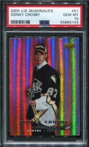 PSA 10 GEMA COMO NUEVO 2005 CUBIERTA SUPERIOR McDONALD'S SIDNEY CROSBY #51 PINGÜINOS 65143 B205 - Imagen 1 de 1