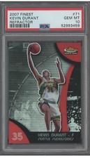2007-08 Topps Finest Refractor #71 Kevin Durant Supersonics RC Rookie PSA 10