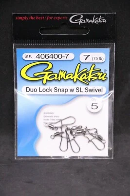 Gamakatsu Duo Lock Snap With Superline Swivel - Size 7 - 75lb Test - Image 1 of 2