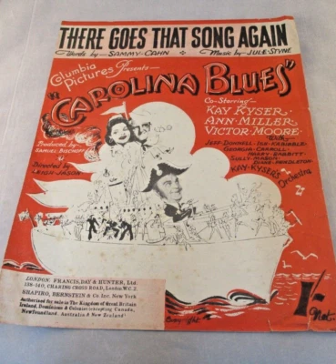 "There Goes That Song Again" Piano Sheet Music Song Sheet  1944 - Vintage Retro - Image 1 of 4