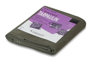 8' x 12' Canvas Tarp 18 oz Extra Heavy Duty Tarpaulin Water Resistant - Picture 1 of 5