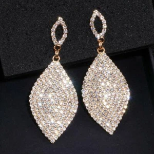 Pendientes de diamantes de imitación de diamantes de imitación clásicos para damas - Imagen 1 de 7