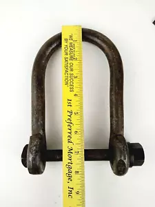 Großer Schwerlast Eisen 8" x 5" Takelage Heben Abschleppen Schäkel mit Mutter & Schraube - Bild 1 von 8