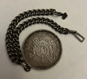 One Of A Kind 1869 France 5 Francs Silver Coin - Sterling Bracelet 8” Jewelry $ - Picture 1 of 9