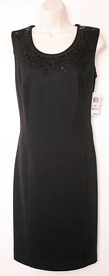 Charter Club Womens Sheath Dress size 10 Lined Black Cocktail Macys New $99 - Image 1 of 4