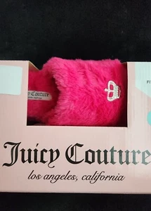 Juicy Couture Furry Slippers Hot Pink SZ S (5-6) NIB - Picture 1 of 5