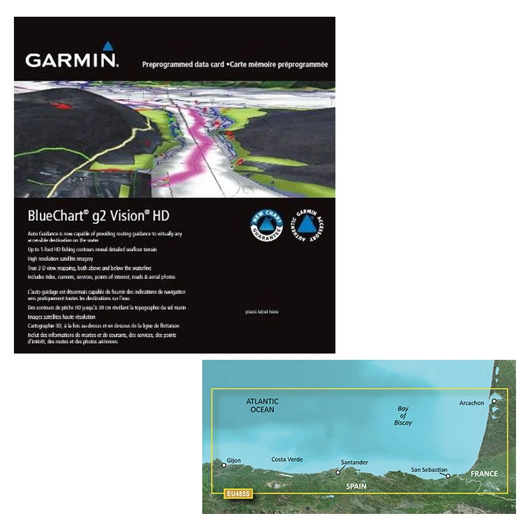 GARMIN Bluchart G2 Vision - Fuenterrabia / Gijon -SD/MICRO SD 010-C0829-00 - Immagine 1 di 1
