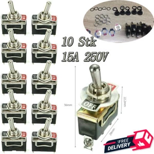 10x Auto Kippschalter SPST 2Pins Wippschalter 15A 250V KFZ Boot ON/OFF Profi DE - Bild 1 von 12
