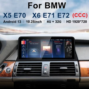 10.25" Android 13 Car GPS Stereo CarPlay Head Unit GPS For BMW X5 E70 X6 E71 CCC - Picture 1 of 12