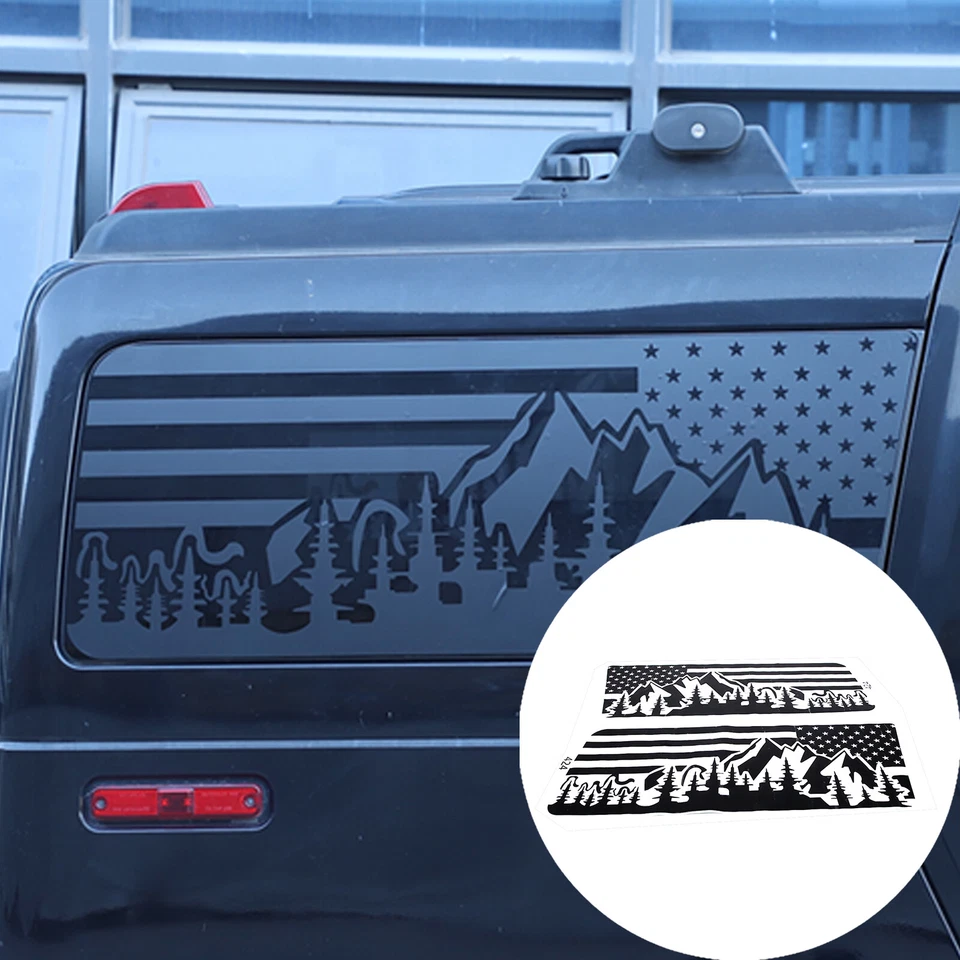 Pegatina de vidrio trasera de coche bandera de Estados Unidos calcomanía gráfica vinilo para Hummer H2 2003-2009 Foto 1 de 4