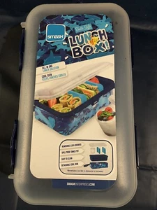 Smash All-In-One Bento Lunch Box, Blue Shark Camo Brand NEW!! - Picture 1 of 7