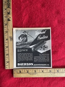 Vintage 1947 Print Ad Davidson Manufacturing Mark 218 Hunting Scope Ad - Picture 1 of 1