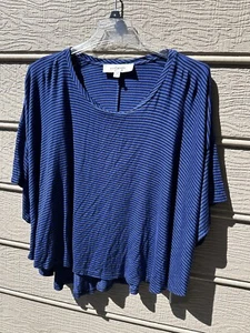 Top a rayas Lilly blanca talla mediana azul y negro - Imagen 1 de 2