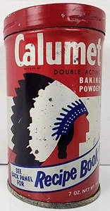 Vintage Calumet Baking Powder Tin Can 7 Oz General Foods Corp 1950s - Picture 1 of 12