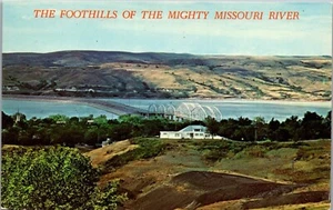 Vintage Postcard Foothills & Bridge of Mighty Missouri River Chamberlain SD - Picture 1 of 3