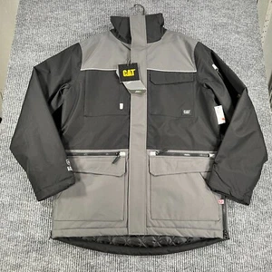 Caterpillar CAT Insulated Work Parka Mens Medium Black Gray Utility Work New - Picture 1 of 18